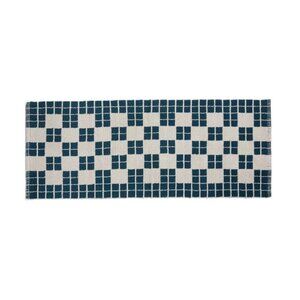 Parachute for Target 100% Cotton Cove Blue & Cream Tile Design 62" Bath Runner
